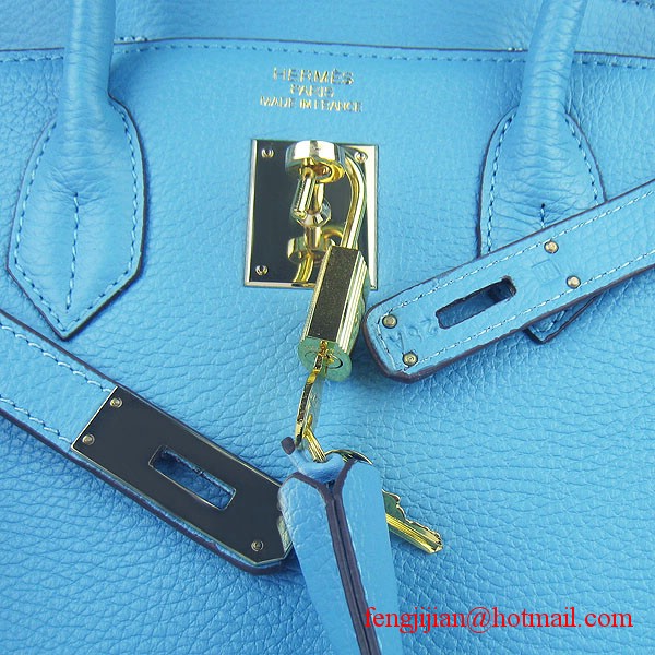 Hermes Birkin 30cm Togo Leather Bag Light Blue 6088